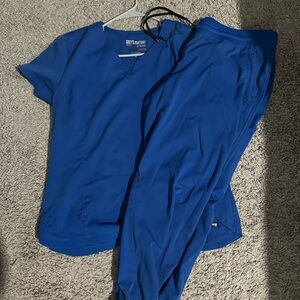 Greys Anatomy Royal Blue Scrub Set Size XL